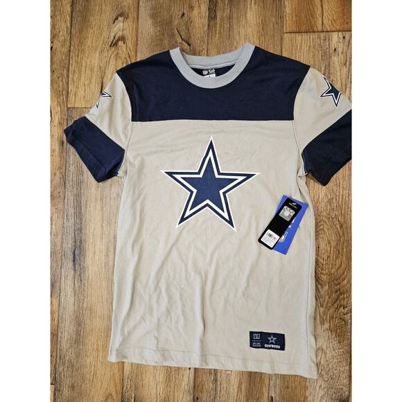 Dallas Cowboys NFL Brand Cream/Navy Billie Cropped T-Shirt Women's Small Jersey - Picture 1 of 10